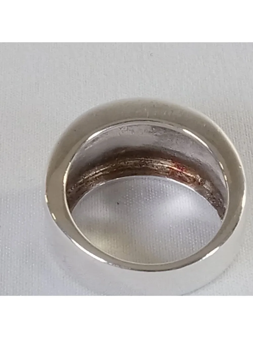MILOR Italy 925 Sterling Silver Wide Ribbed Band Ring Size US 7 Unisex